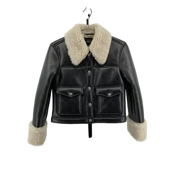 Rails 'Imani' Black Leather Jacket Size XS NWT